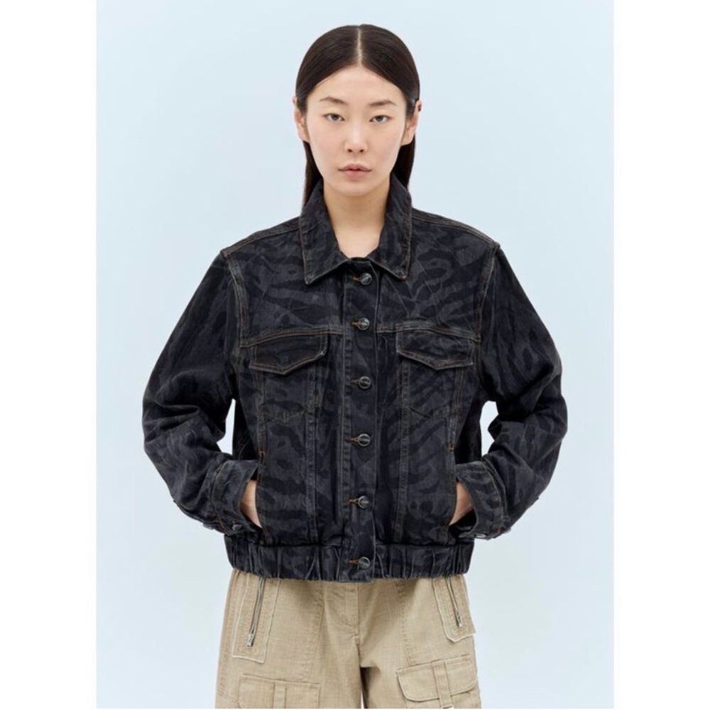 GANNI Lazer Denim Bomber Jacket